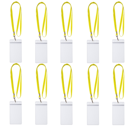 10 x Lanyard Umhängeband mit 10x Ausweishülle ZIP Kartenhalter horizontal & vertikal wasserdicht Ausweise Karten Schutzhülle 0,80mm flexibel